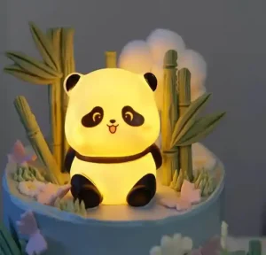 Panda LED Night Light Living Room Cute Panda Plastic Lamp Bedside Decor Creative Kids Night Light Birthday Gift Cake Decor
