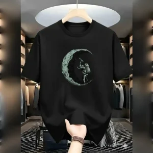 Drop Shoulder T-shirt with DTF Print (Black, Blue, Green, Red)