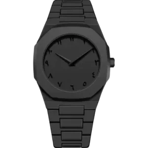 Aura Men’s Matte Black Analog Watch With Arabic Numerals