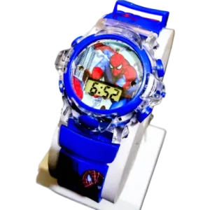 Spiderman Stylish Wrist Watch With Music and Light for kids- Blue for kids