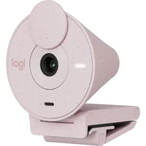 Logitech BRIO 300 Webcam With Auto Light Correction, Noise-Reducing Mic, 1080p,ROSE